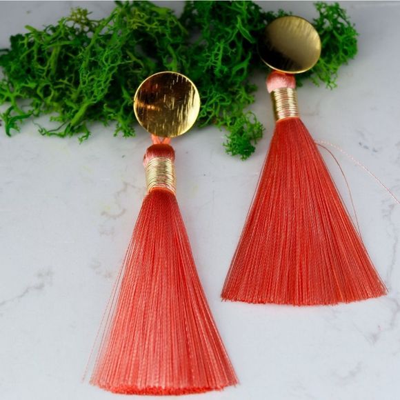 Handmade new earrings gold tone - Picture 3 of 3